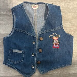Vintage Jean vest toddler girl Sears - size unknown but would fit a toddler
